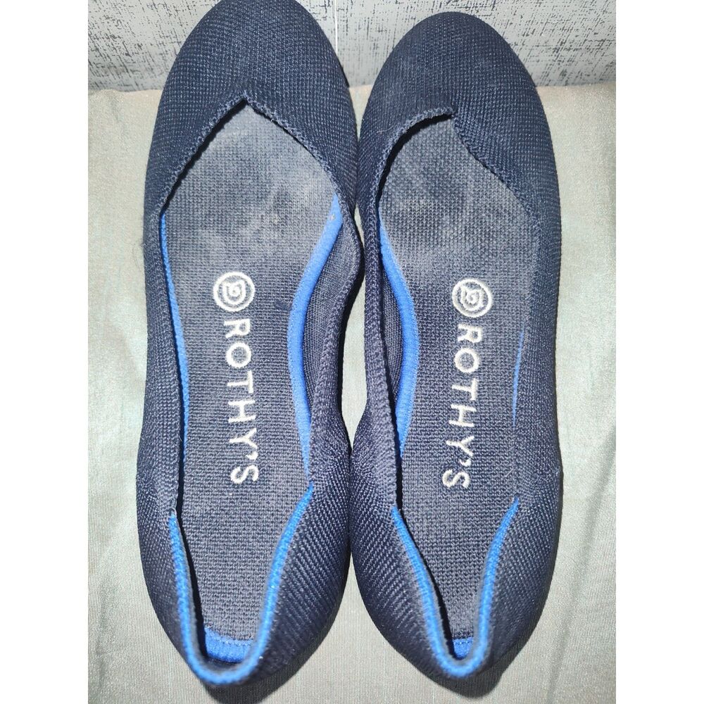 Rothy's Blue Knit Round Toe Ballet Flats Sz 6.5 - Picture 4 of 6